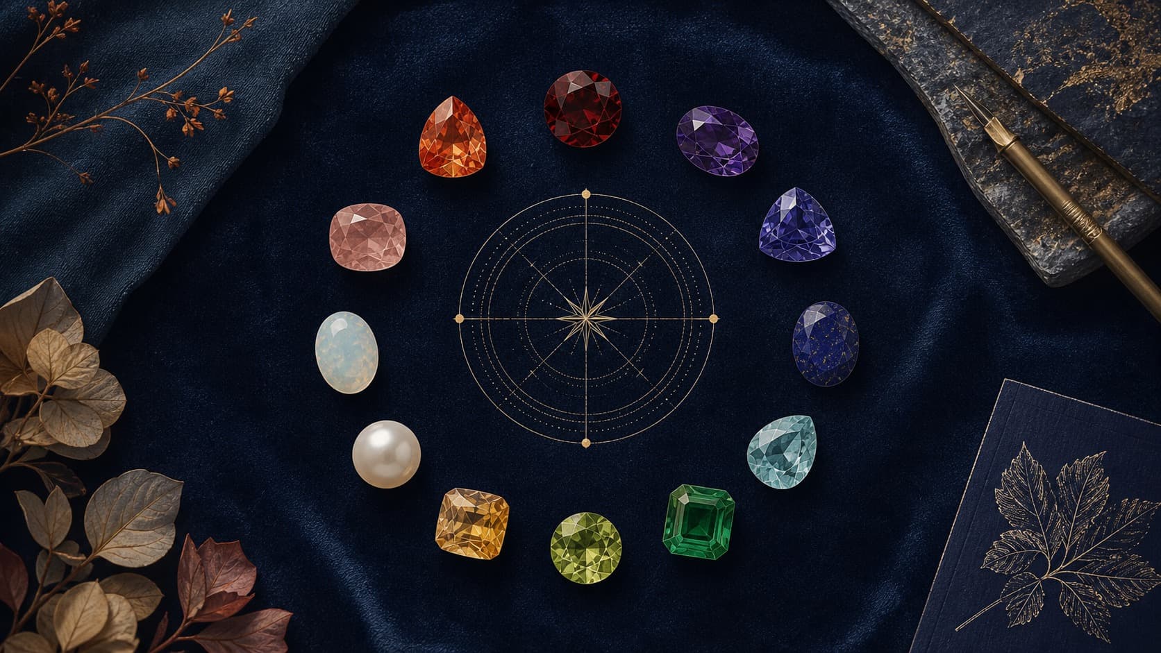 Birthstones by Month: The Complete List editorial illustration