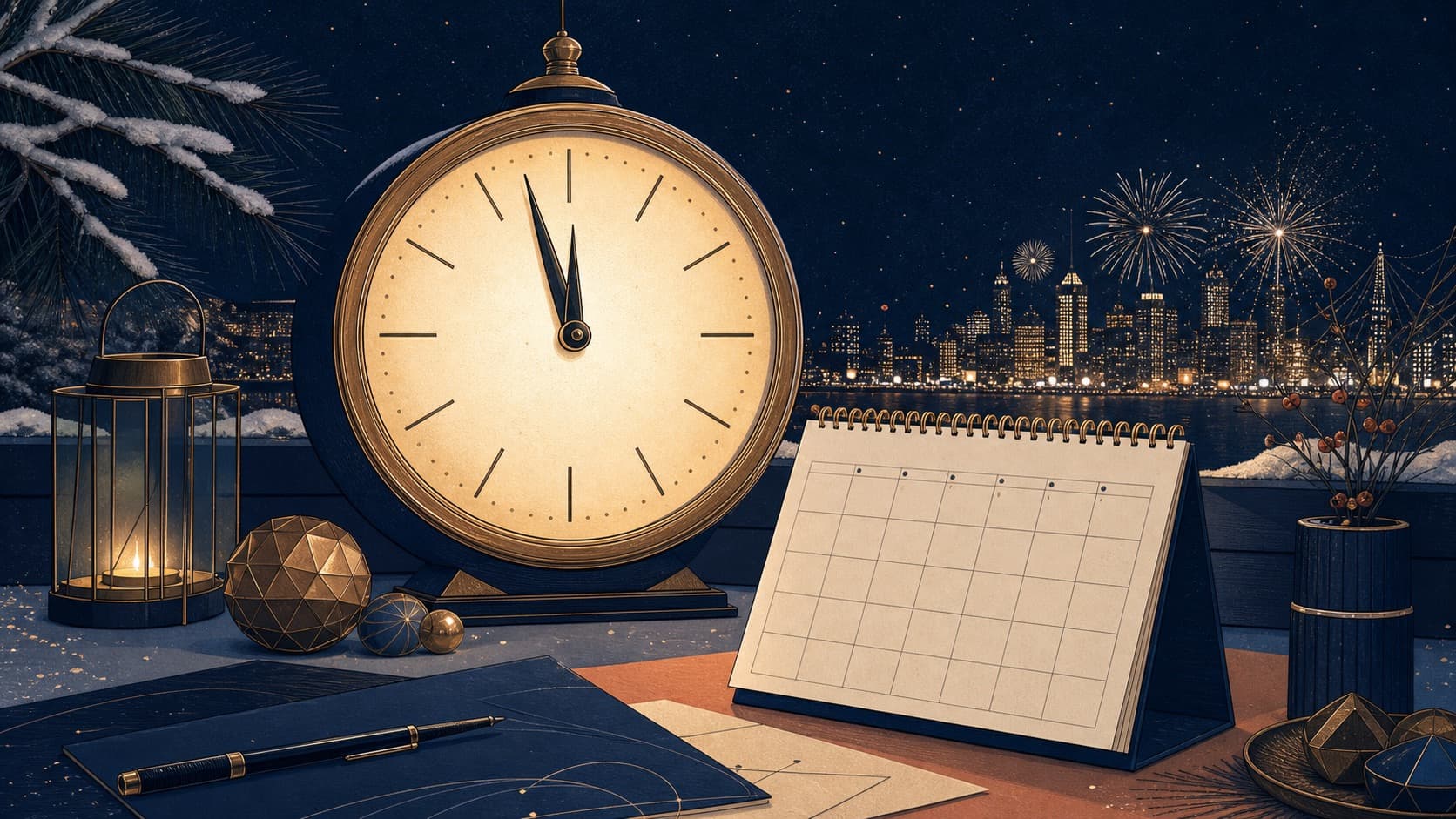 Counting Down to the New Year editorial illustration