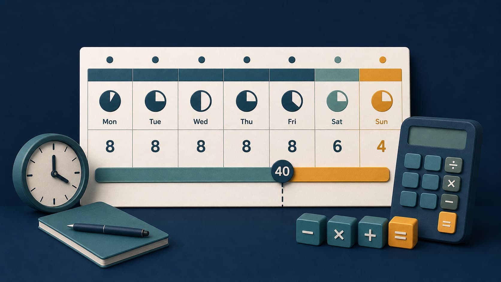 How to Calculate Overtime Hours and Overtime Pay editorial illustration