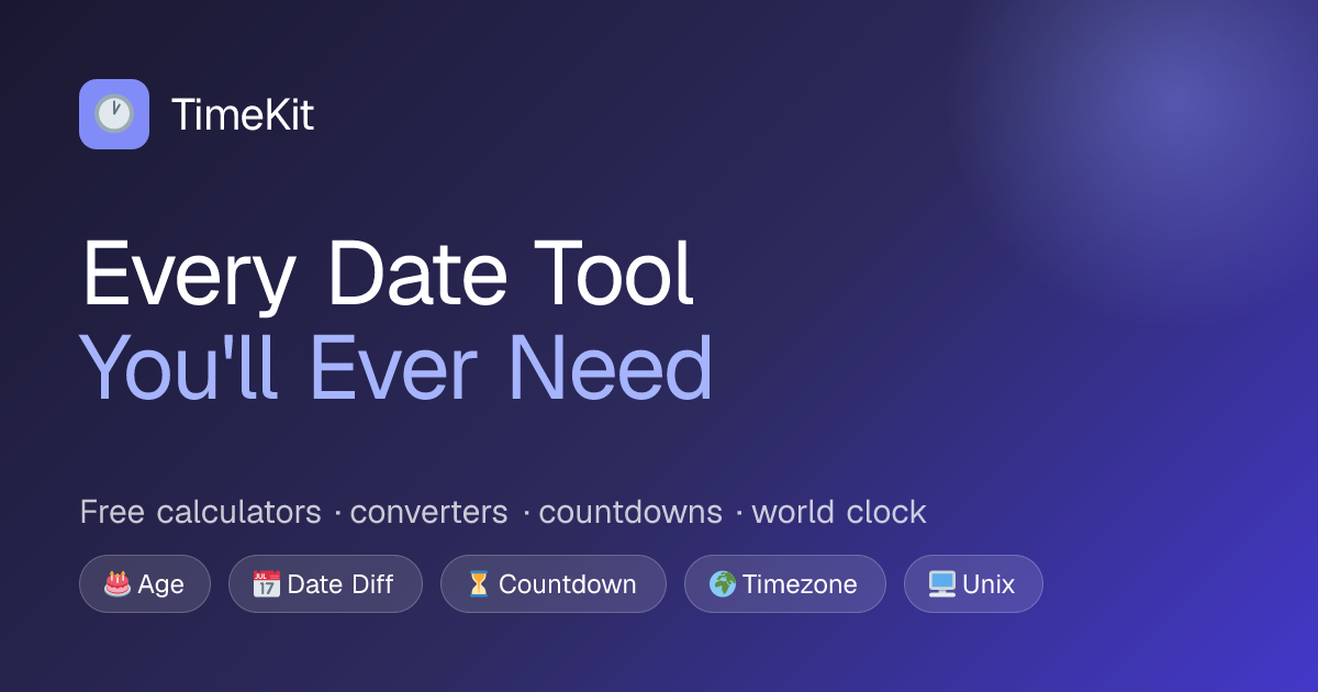 TimeKit — Free Date & Time Tools
